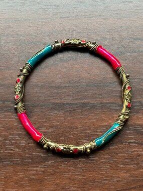Colorful Vintage Metal Bangle Bracelet